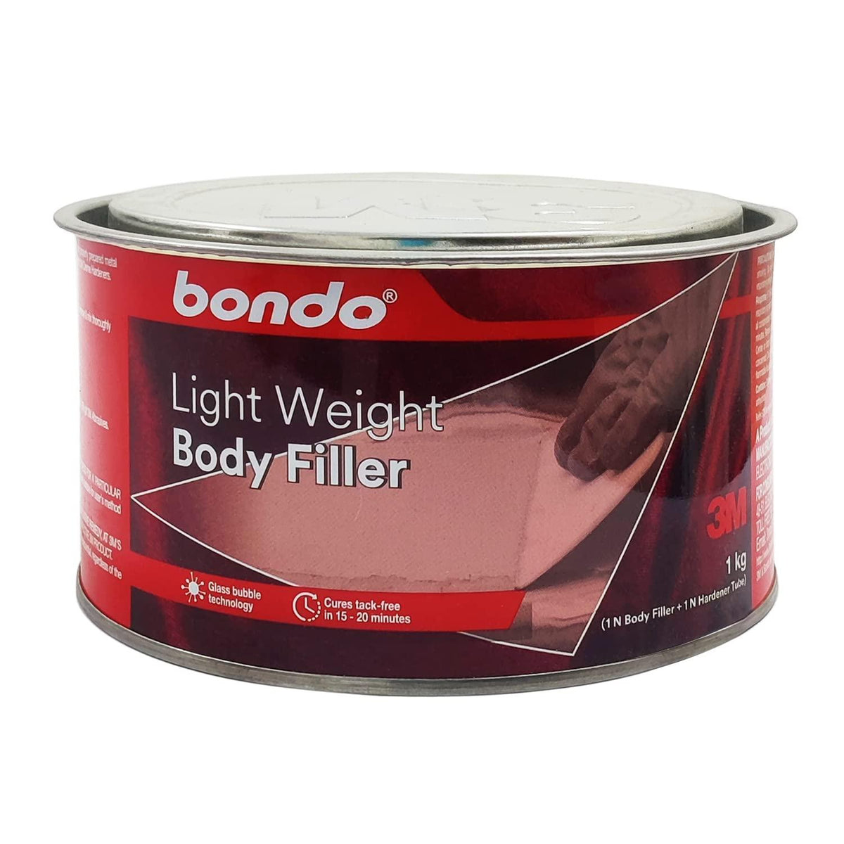 BONDO Lightweight Body Filler - 1 Quart Can, Microsphere Formula For Automotive Repair & Dent Fixing