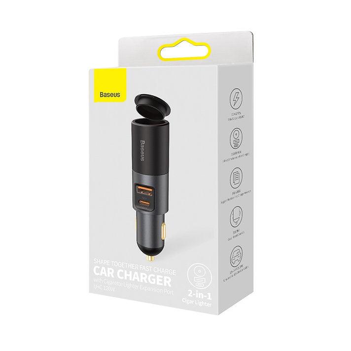Car Cigarette Lighter Socket Splitter 2 Outlets [CigLighter 2in1