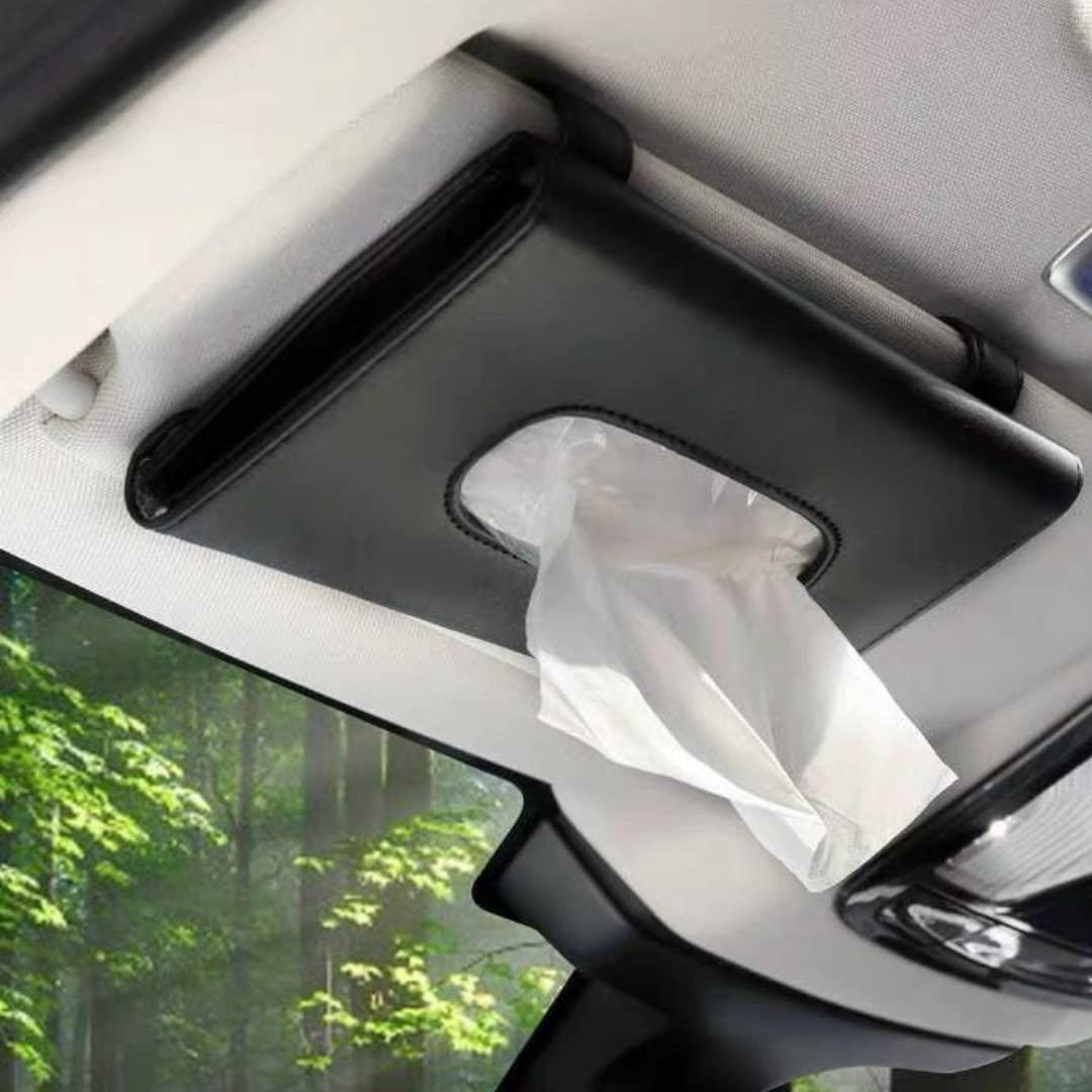 AutoFurnish Softpick Leatherette Car Dashboard Tissue Box, Black