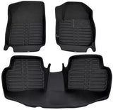 ModX Leatherite 5D Tray Car Mats (Full Velcro Back), Set of 3, Black, Honda City - Planet Car Care