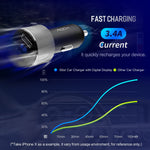 ROCK Sitor Blue LED Display DC 5V 3.4A Universal Car Phone Charger