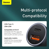 Baseus Golden Contactor Pro Fast Car Charger USB Type C / USB 40W Power Delivery 3.0 Quick Charge 4 - Planet Car Care