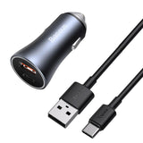 Baseus Golden Contactor Pro Fast Car Charger USB Type C / USB 40W Power Delivery 3.0 Quick Charge 4 - Planet Car Care