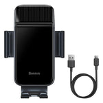 Baseus Smart Solar Power Wireless Car Mount Electric Holder For Air Vent Black (SUZG000001) - Planet Car Care
