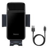 Baseus Smart Solar Power Wireless Car Mount Electric Holder For Air Vent Black (SUZG000001) - Planet Car Care