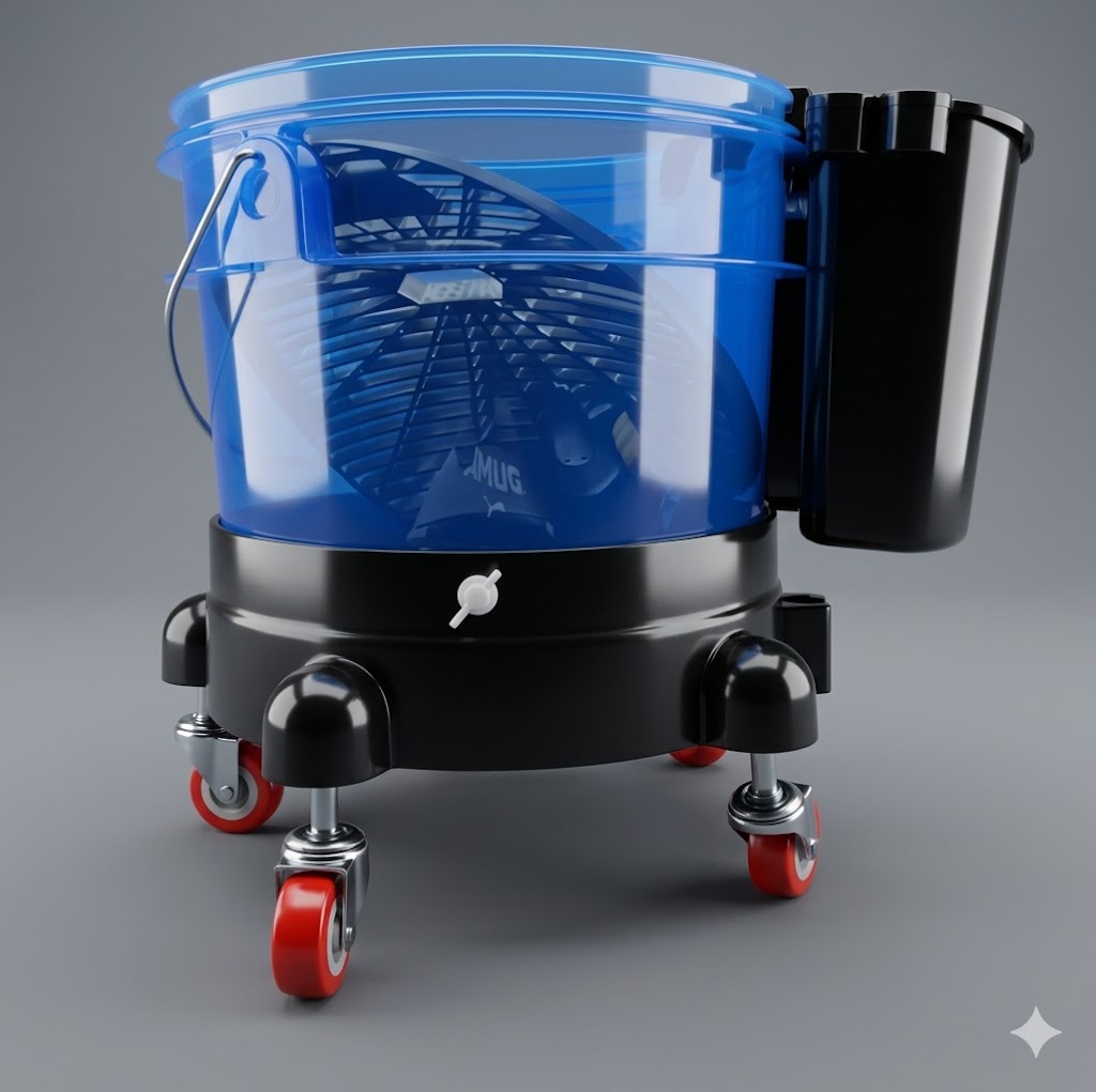 PCC Detailing Bucket System Wash Bucket with Grit Guard, Cover Pro & Tool Basket Type2