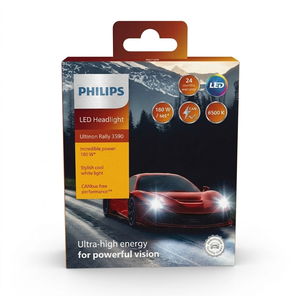 Philips HB3 Ultinon Rally 359N LED Headlight Bulb 90W Each, Pair