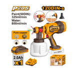 INGCO CSGLI20042 Cordless Li-Ion Spray Gun 20V - Battery & Charger  Included