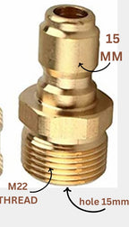 PCC D120 M22/15 Male to 3/8" Quick Connect Plug