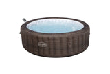 Bestway Lay-Z-Spa Bali MaxHold EnergySense UltraFit Smart AirJet 7 Brown Rattan Round Inflatable Spa - 6001P 85"x28"/2.16mx71cm