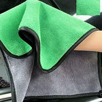 PCC Dual Sided Microfiber 800gsm, 60x40cm, Green & Grey - Planet Car Care