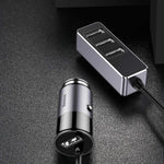 Baseus Enjoy Together Car Charger With Extension 4x USB 5.5A Grey (CCTON-0G) - Planet Car Care