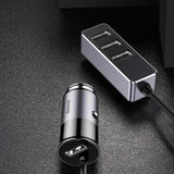 Baseus Enjoy Together Car Charger With Extension 4x USB 5.5A Grey (CCTON-0G) - Planet Car Care