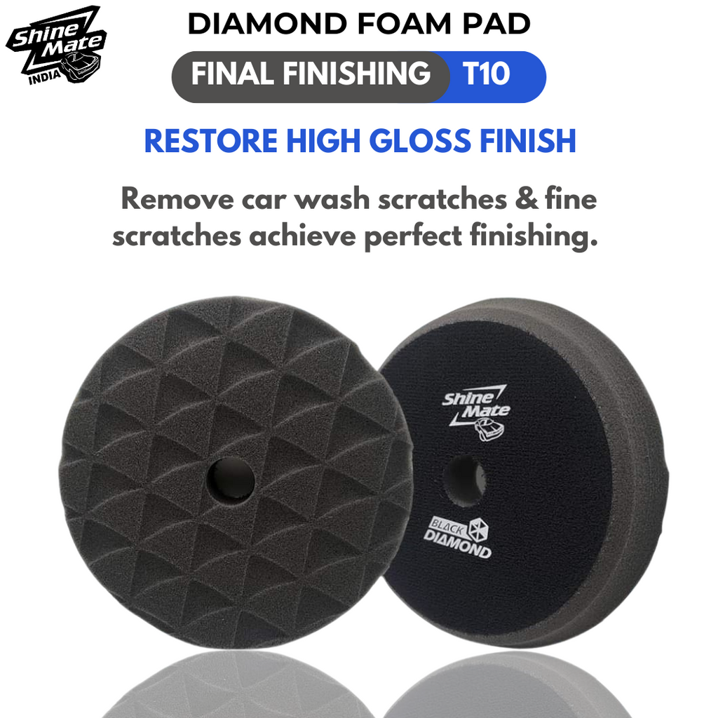 ShineMate T10 Black Ultra-Soft Finishing Foam Pad, Diamond, 5/6"
