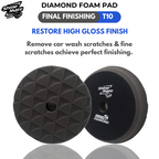 ShineMate T10 Black Ultra-Soft Finishing Foam Pad, Diamond, 5/6"