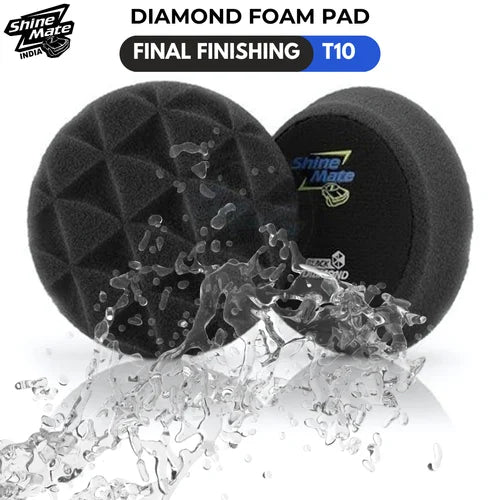 ShineMate T10 Black Ultra-Soft Finishing Foam Pad, Diamond, 6/7"