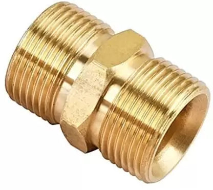 PCC D8 M22/14 Male Brass Connector for Pressure Washer Hose Extension – Car Wash Pipe Extender