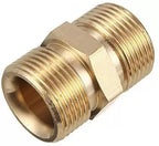 PCC D8 M22/14 Male Brass Connector for Pressure Washer Hose Extension – Car Wash Pipe Extender