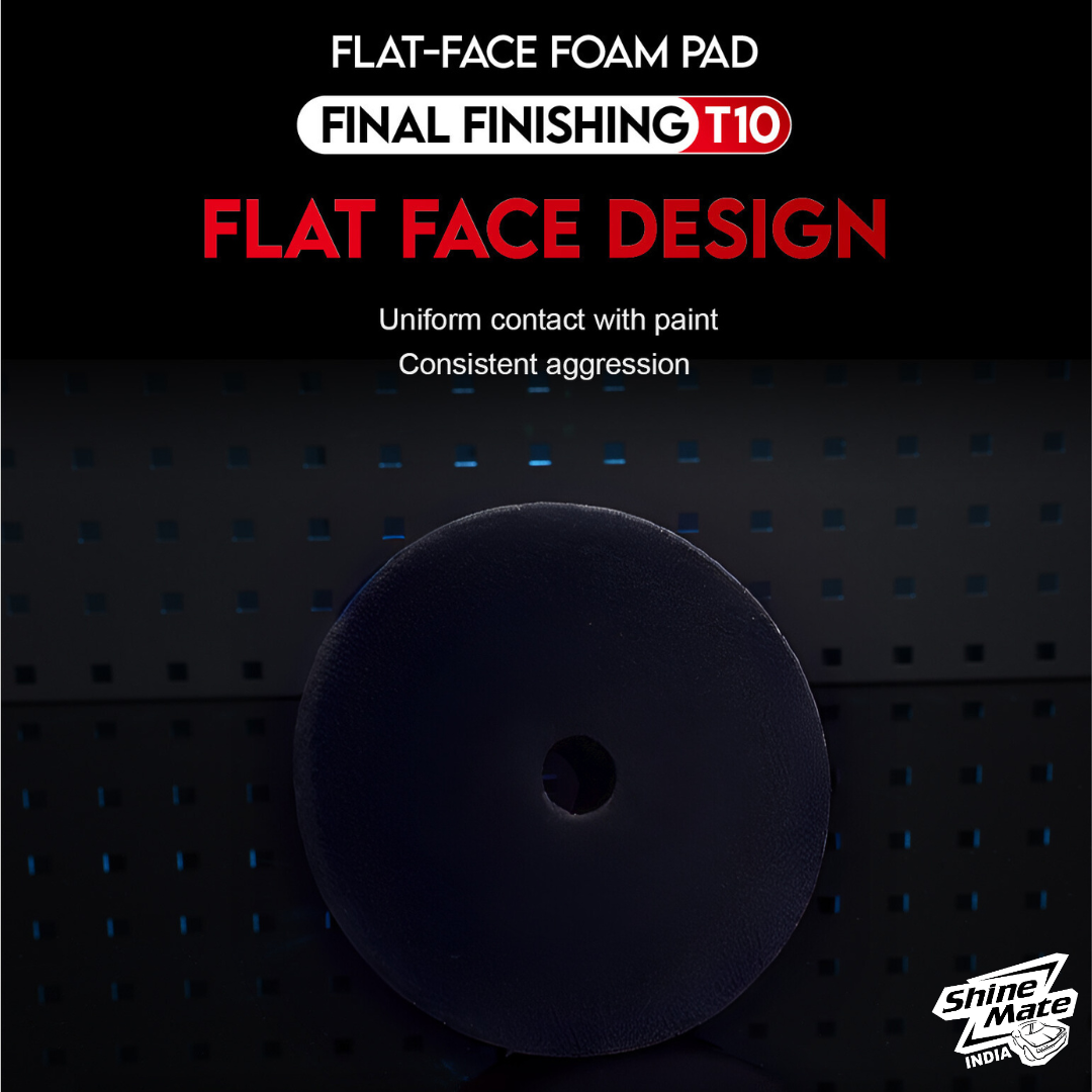 ShineMate T10 Black Ultra-Soft Finishing Foam Pad, Flat, 6/7"