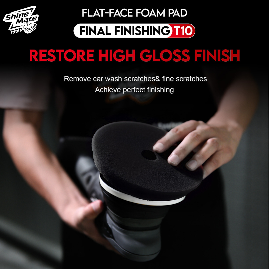 ShineMate T10 Black Ultra-Soft Finishing Foam Pad, Flat, 3/4"