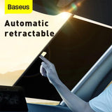 Baseus Car Roller Blind Sunblind On Windshield Silver (CRZYD-B0S) - Planet Car Care