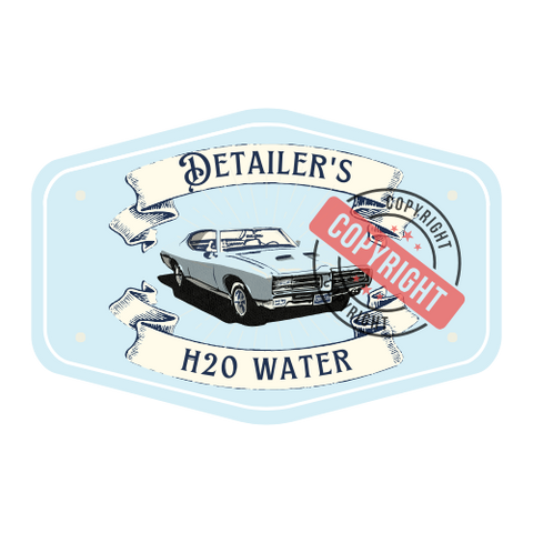 PCC Laminated Spray Bottle Vinyl Sticker, H20 Water, Set of 4
