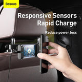 Baseus Car Headrest Phone Holder With Built-In 15 W Qi Wireless Charger Black (WXHZ-01) - Planet Car Care
