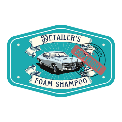 PCC Laminated Spray Bottle Vinyl Sticker, Foam Shampoo, Set of 4
