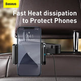 Baseus Car Headrest Phone Holder With Built-In 15 W Qi Wireless Charger Black (WXHZ-01)