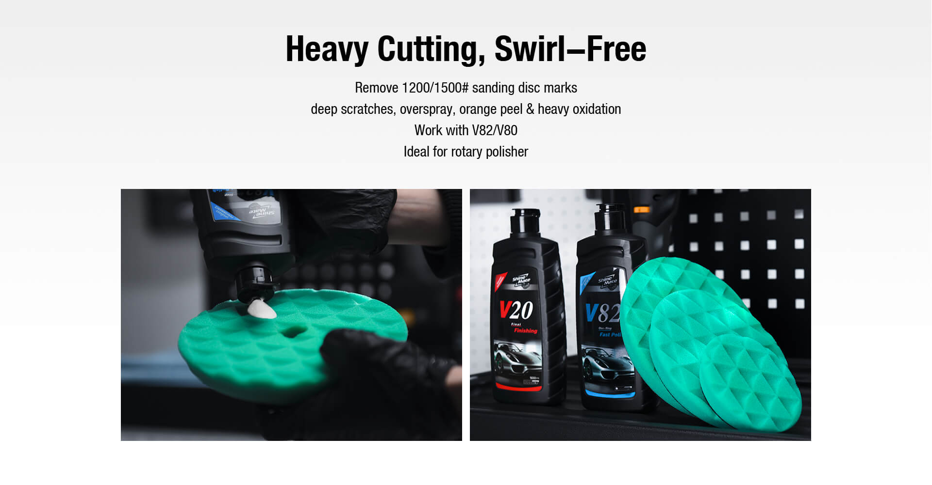 ShineMate T120 Green Heavy-Cut Foam Pad, Diamond, 3/4"
