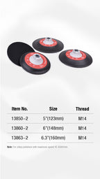 Shinemate Flexi Edge Rotary Backing Plate M14, 6" Red & Black