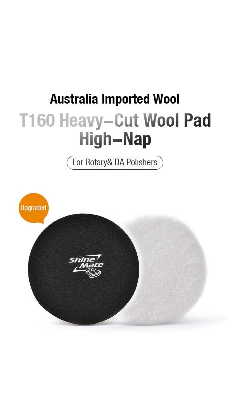 Shinemate T160 Heavy-Cut Wool Pad High-Nap 5"