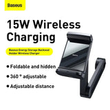 Baseus Car Headrest Phone Holder With Built-In 15 W Qi Wireless Charger Black (WXHZ-01) - Planet Car Care