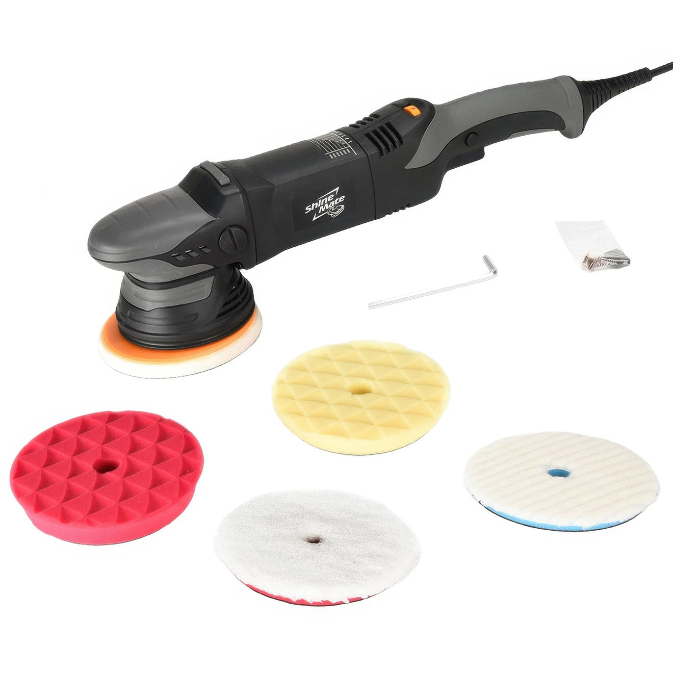 ShineMate Orbital Polisher EX620, 6"/15mm With Trigger Speed Control 800W (Includes 4 Pads)