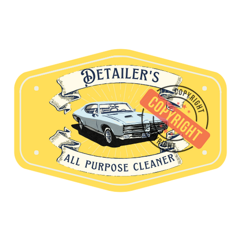 PCC Laminated Spray Bottle Vinyl Sticker, All Purpose Cleaner, Yellow, Set of 4
