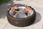Bestway Lay-Z-Spa Bali MaxHold EnergySense UltraFit Smart AirJet 7 Brown Rattan Round Inflatable Spa - 6001P 85"x28"/2.16mx71cm