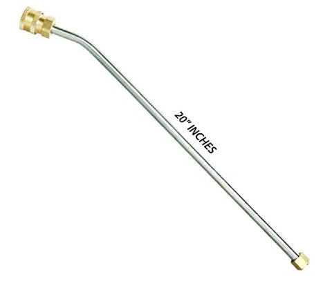 PCC D51 Pressure Washer Spray Wand Extension – 20" SS304 with 30° Bend, 5000 PSI, QC Adapter