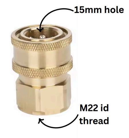 PCC D53 M22/15 Female to 3/8" Quick Connect Adapter – Pressure Washer Hose Fitting