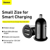 Baseus Grain Pro Car Charger 2x USB 4.8 A Black (CCALLP-01)