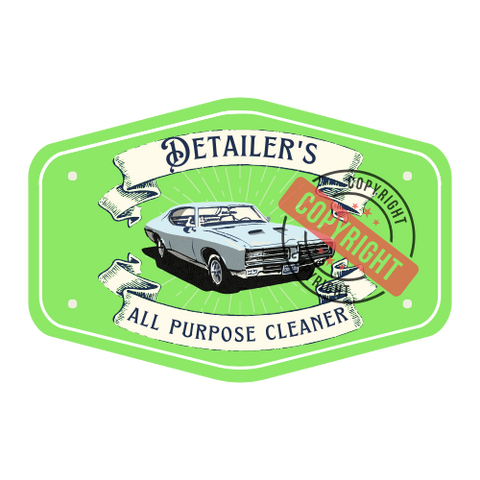 PCC Laminated Spray Bottle Vinyl Sticker, All Purpose Cleaner, Green, Set of 4
