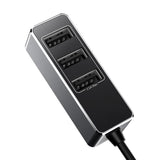 Baseus Enjoy Together Car Charger With Extension 4x USB 5.5A Grey (CCTON-0G) - Planet Car Care