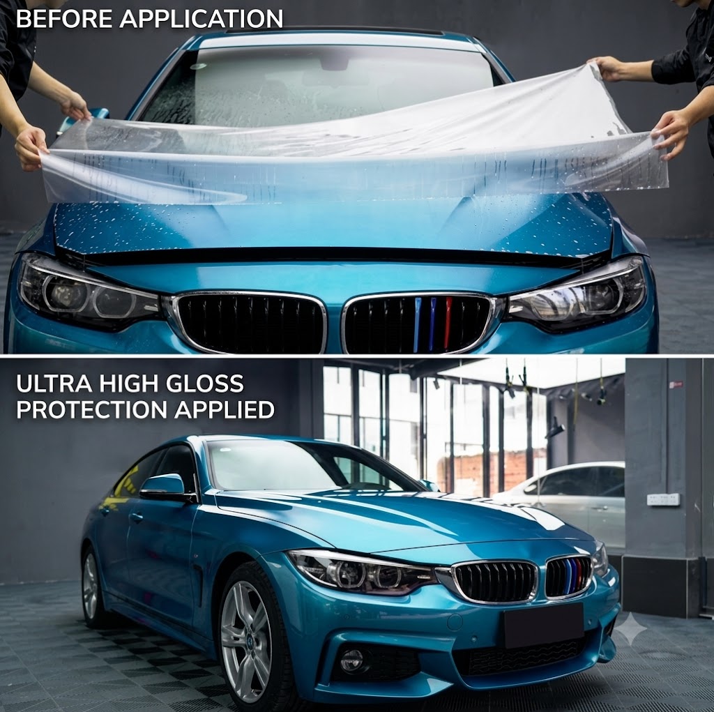 NAR N1 Heat Self-Healing Paint Protection Film (PPF) | 190um High Gloss Clear TPU Film