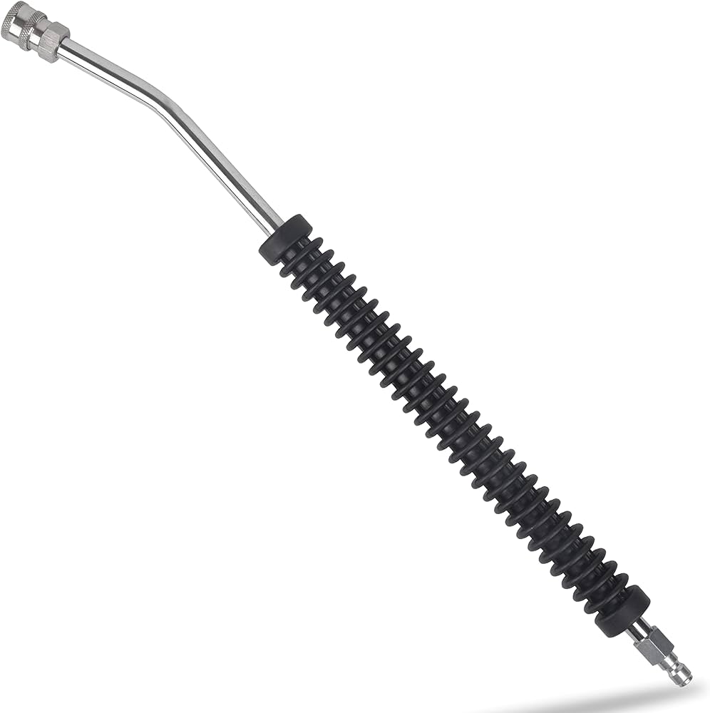 PCC Stainless Steel Pressure Washer Lance – 21” Bent Wand with Ergonomic Grip (1/4" Quick Connect)