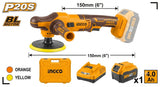 INGCO APLI20158 Cordless Li-Ion DA Polisher 20V with Battery & Charger 5" & 6"
