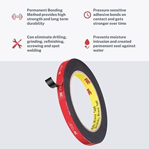 3M High Strength Bonding Tape With Primer, 12mm x 5m - Planet Car Care