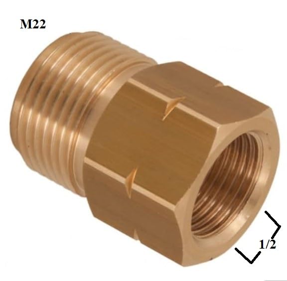 PCC D16 M22 Male Screw Adapter x 1/2" BSPF – Pressure Washer Connector