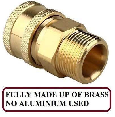 PCC D66 Brass M22/15 Thread to 3/8" Quick Connect Coupler Set – 15mm Hole | High-Pressure Washer Adapter Kit