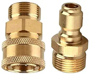 PCC D66 Brass M22/15 Thread to 3/8" Quick Connect Coupler Set – 15mm Hole | High-Pressure Washer Adapter Kit