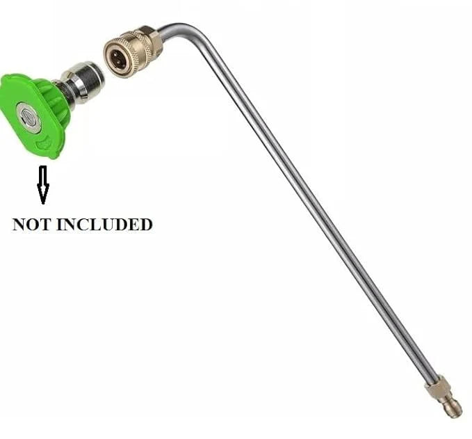 PCC D114 Pressure Washer Spray Wand Extension – 15" SS304 with 90° Bend, 5000 PSI | 1/4" Quick Connect