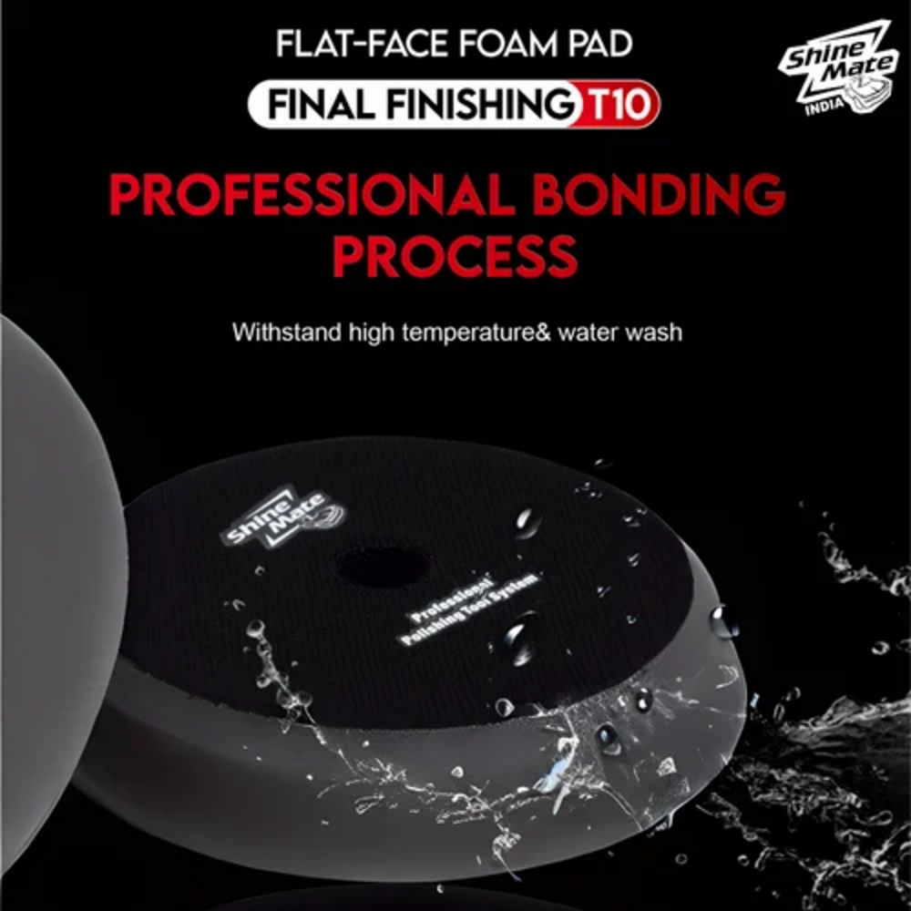 ShineMate T10 Black Ultra-Soft Finishing Foam Pad, Flat, 5/6"